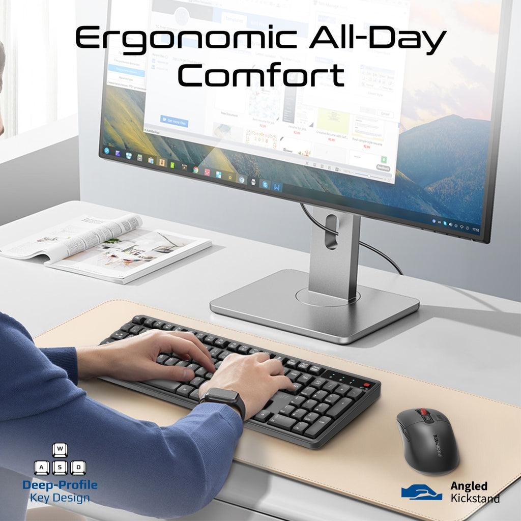 Promate ProCombo-15 Wireless Keyboard & Mouse Combo (EN/AR) — أسود