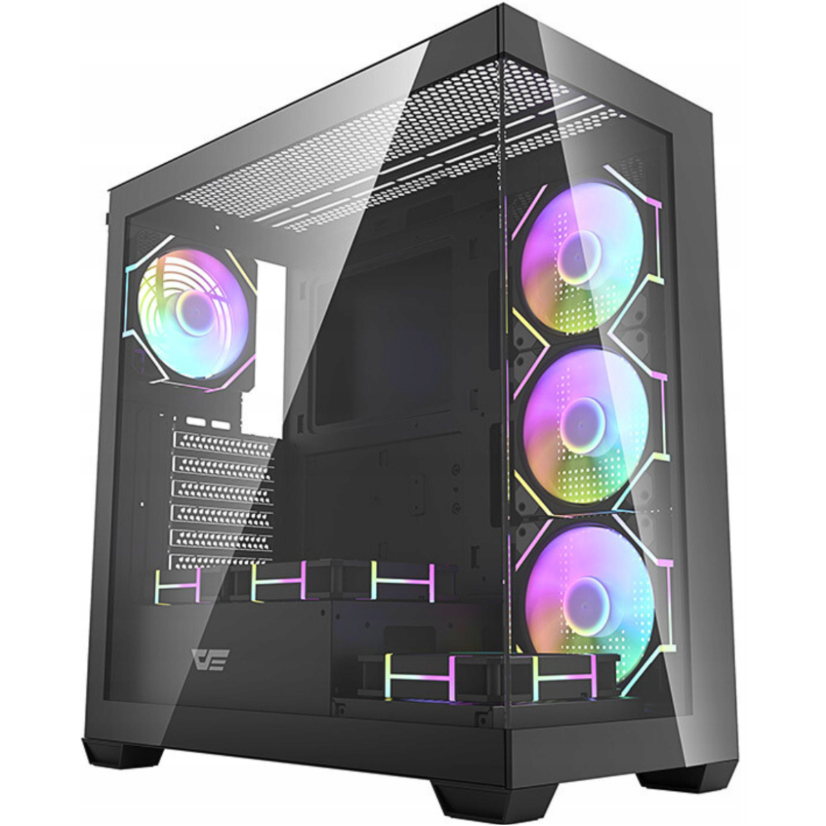 DarkFlash DS900 Air ATX Panoramic Case (7 ARGB Fans) — أسود