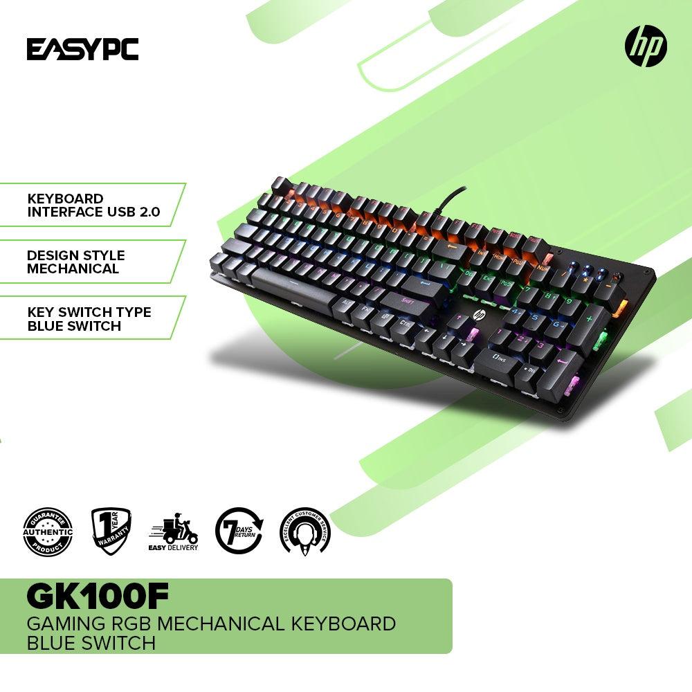 HP GK100F - كيبورد ميكانيكي غيمنغ سلكي 104 مفتاح - سويتش أزرق