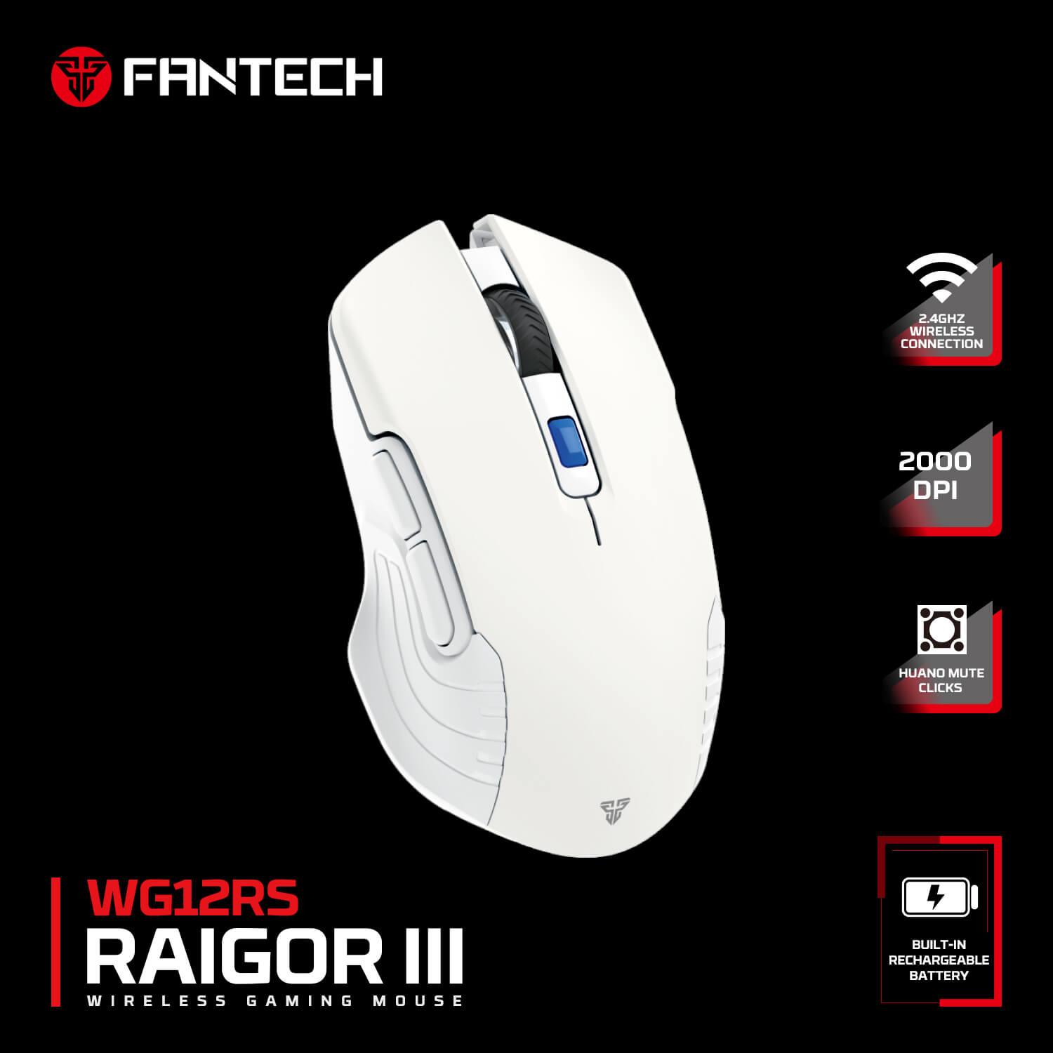 Fantech Raigor III WG12RS Rechargeable Wireless Gaming Mouse - White