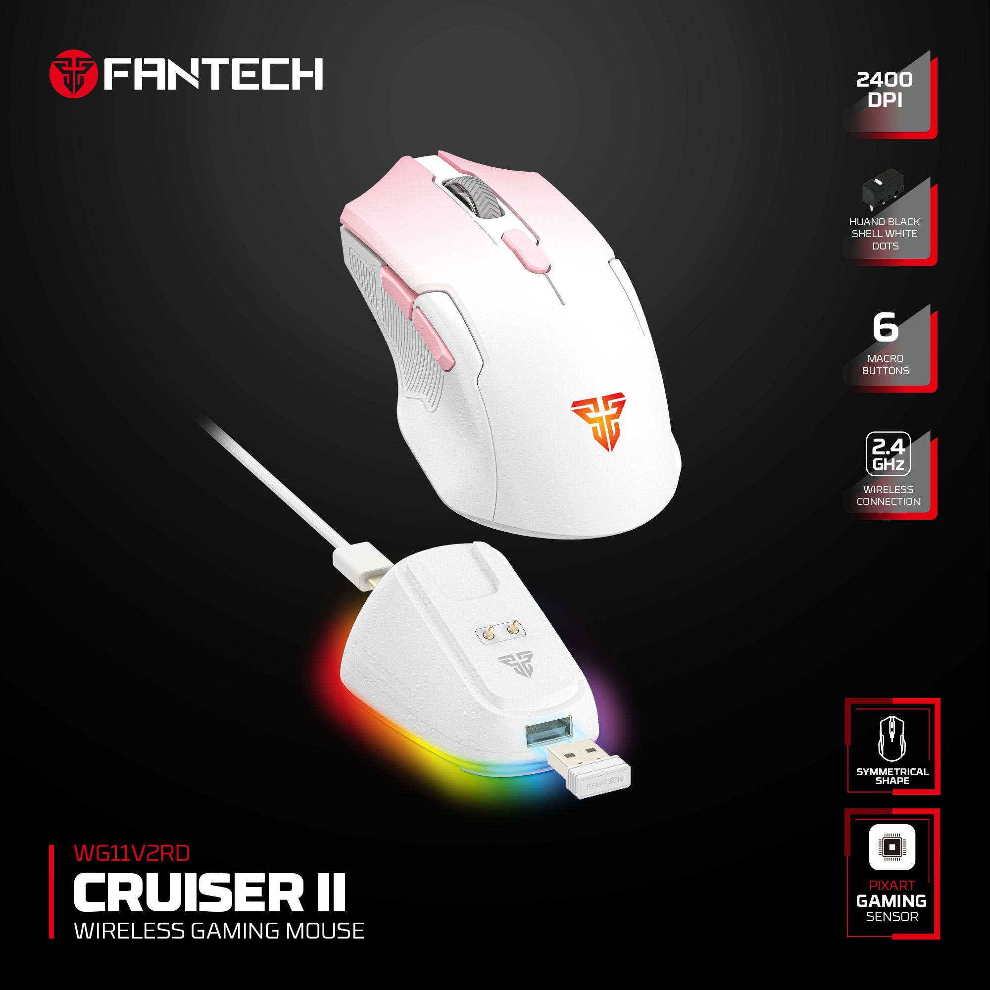 Fantech Cruiser II WG11V2RD Wireless Gaming Mouse - Pink