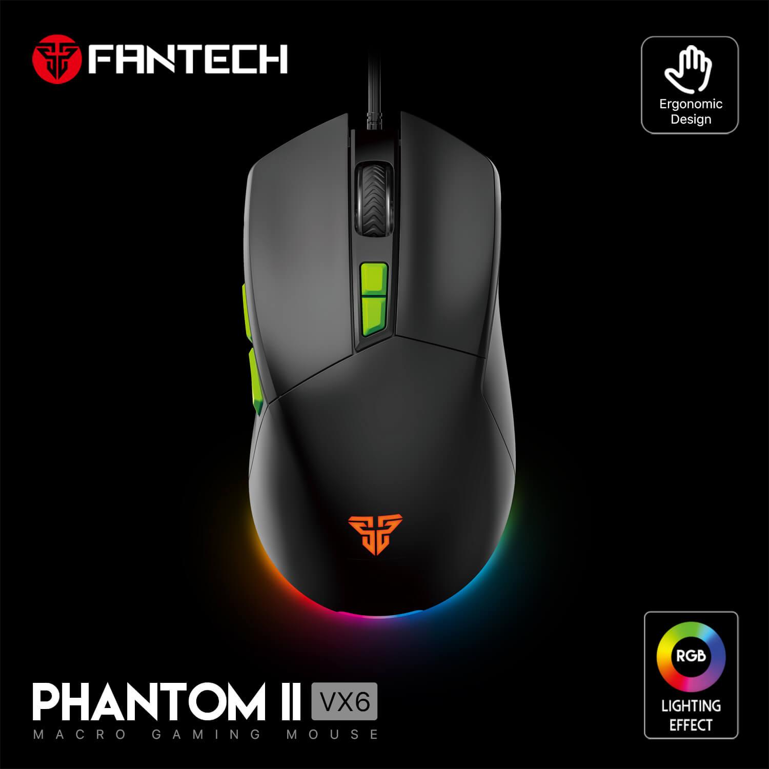 Fantech Phantom II VX6 RGB Gaming Mouse - أسود