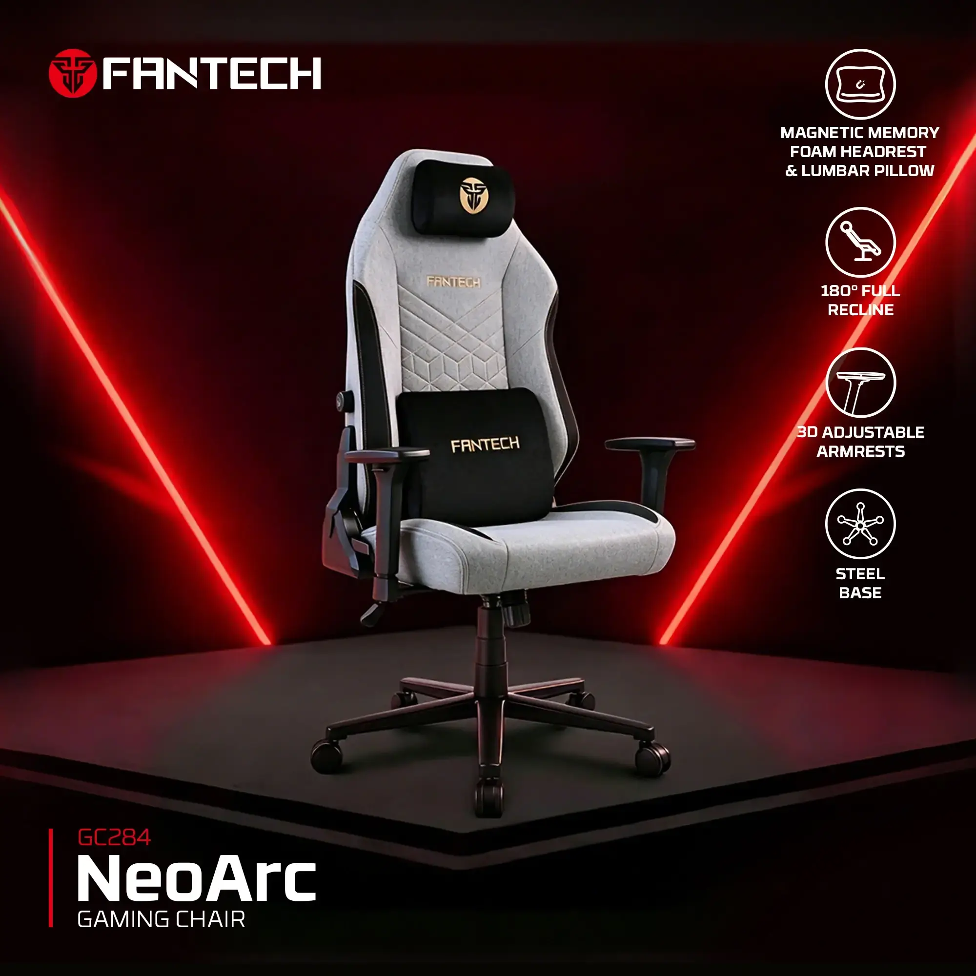 Fantech GC284 Neo Arc Gaming Chair — رمادي