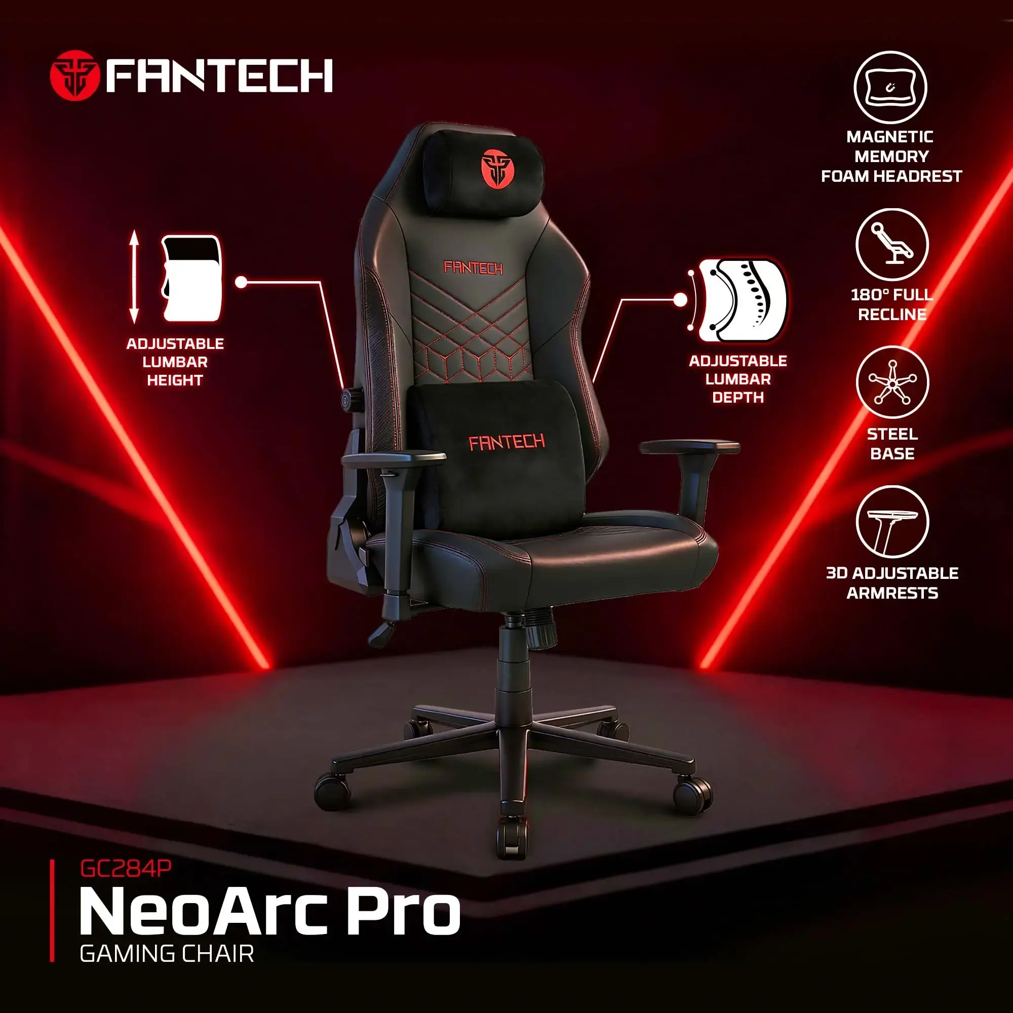Fantech GC284P Neo Arc Pro Gaming Chair — أسود
