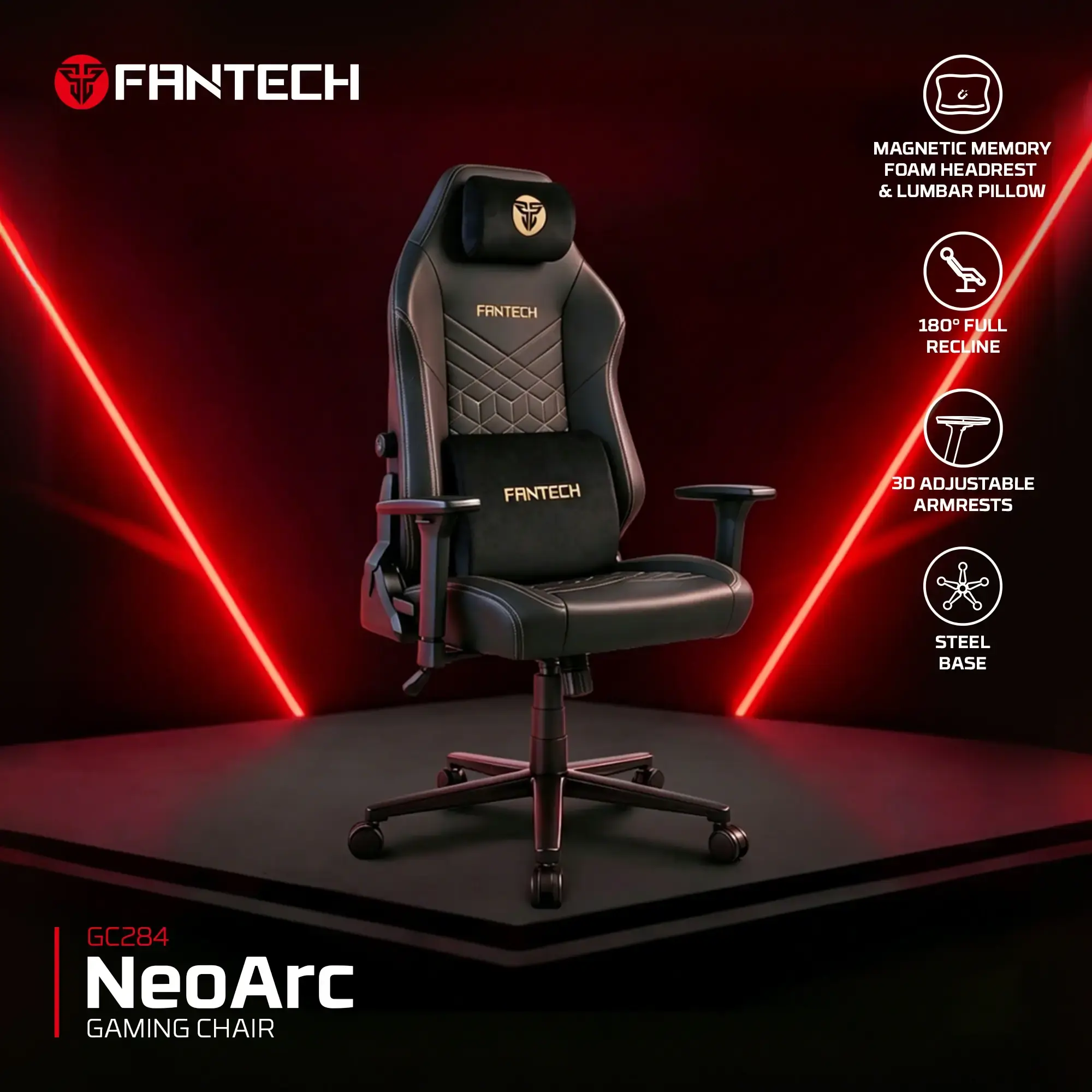 Fantech GC284 Neo Arc Gaming Chair — أسود