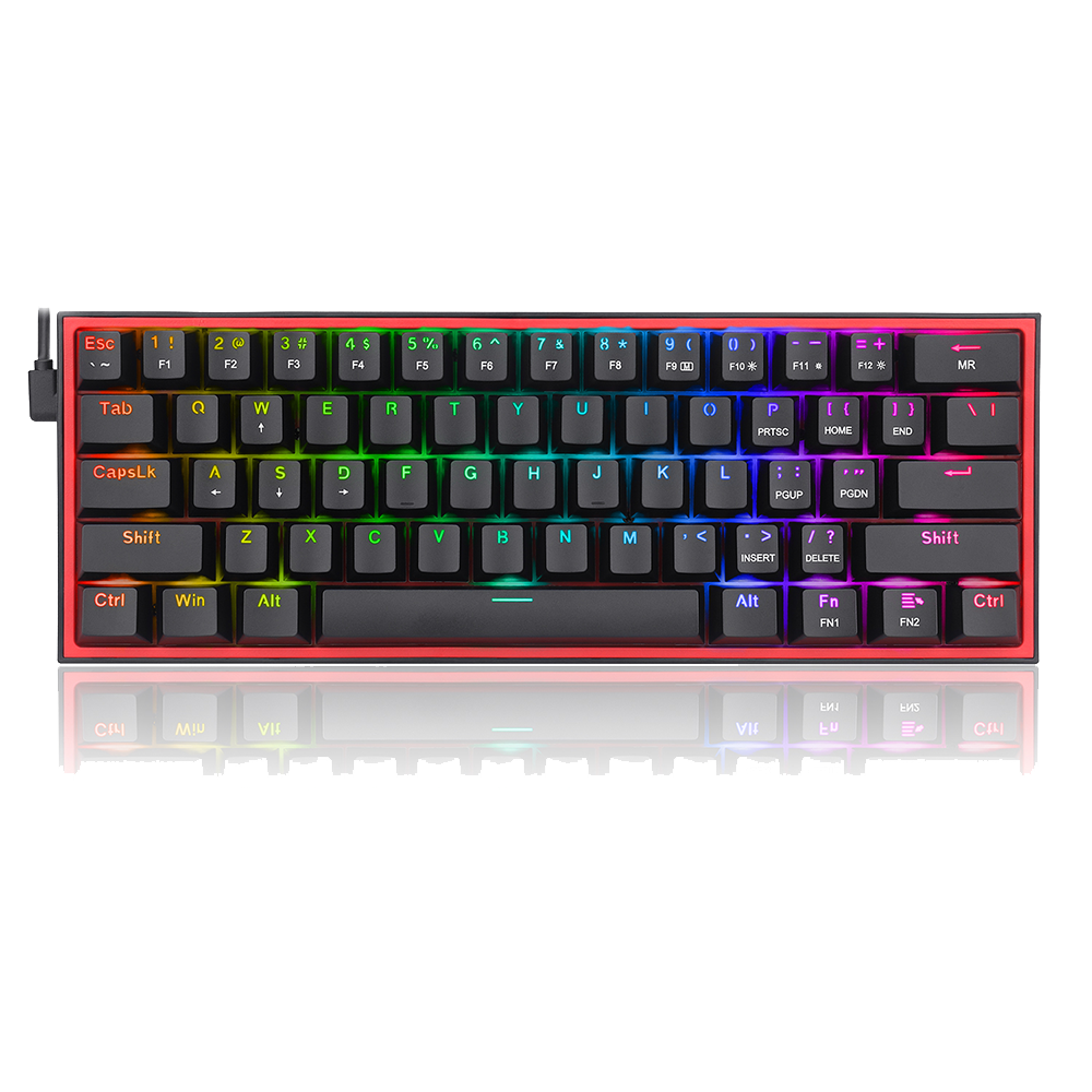 Redragon Fizz K617-RGB 60% Wired Mechanical Gaming Keyboard - Black (Red Switch)