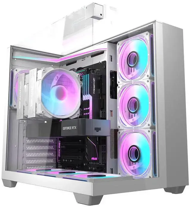 DarkFlash TH285 Mid-Tower ATX Case (4 ARGB Fans) — أبيض