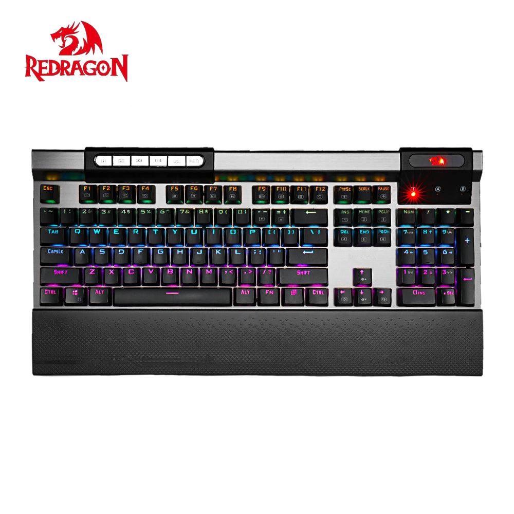 Redragon SURYA K563 RGB - كيبورد ميكانيكي سلكي 104 مفتاح مع مسند معصم
