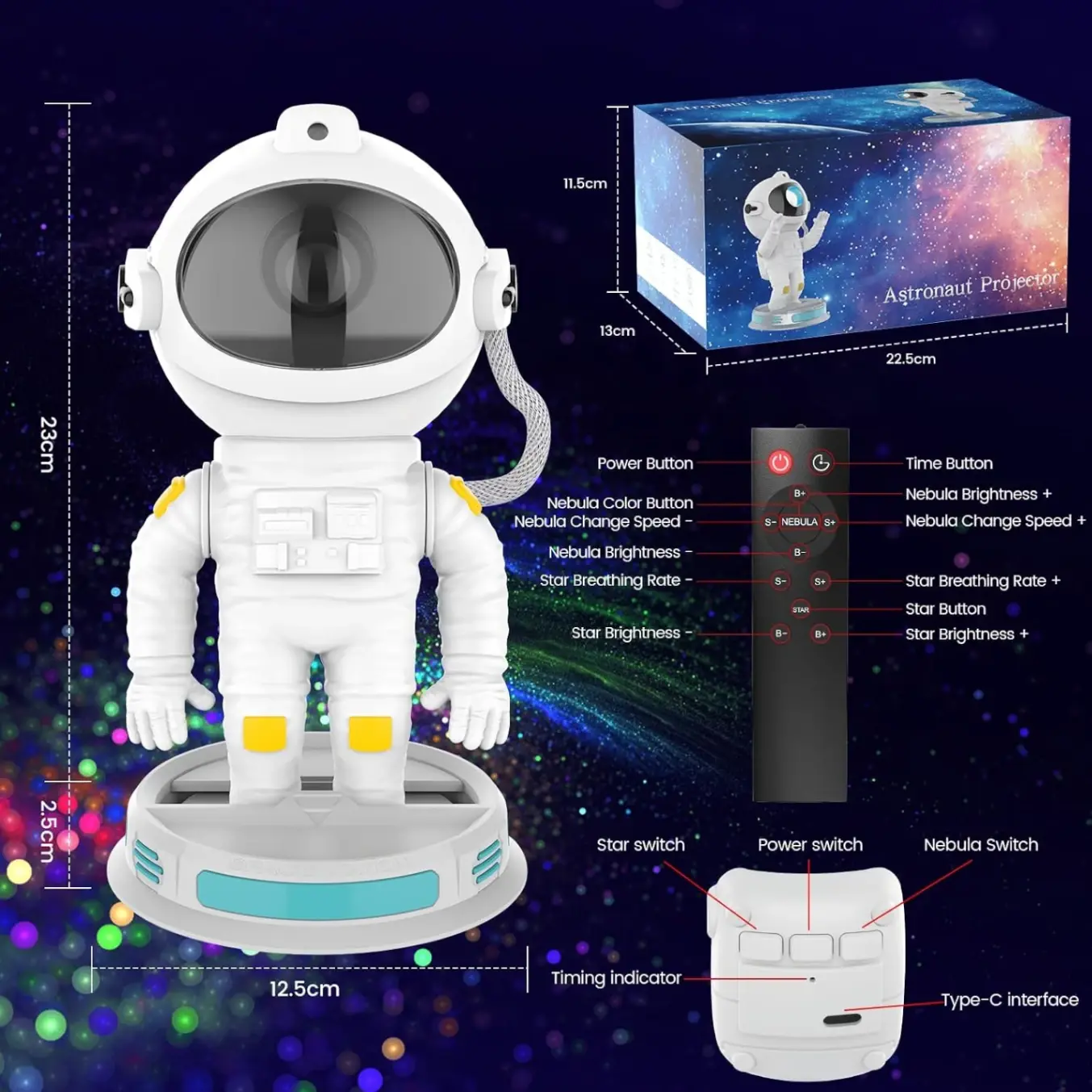بروجكتر سديم صغير — رائد الفضاء Astronaut Nebula Projector