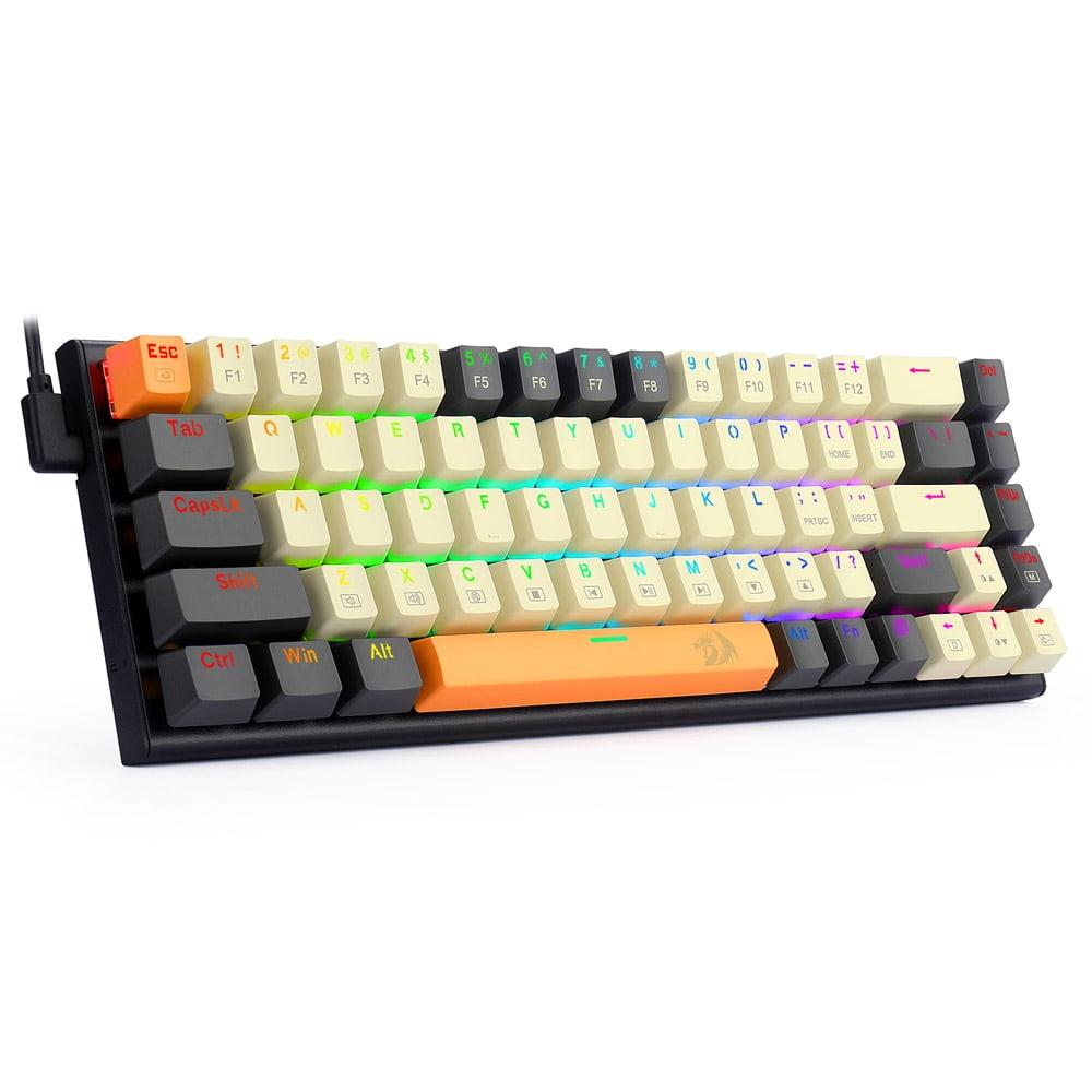 Redragon Ryze K633CGO-RGB 68-Key Hot-Swappable Mechanical Gaming Keyboard - Red Switch - Black/Beige/Orange