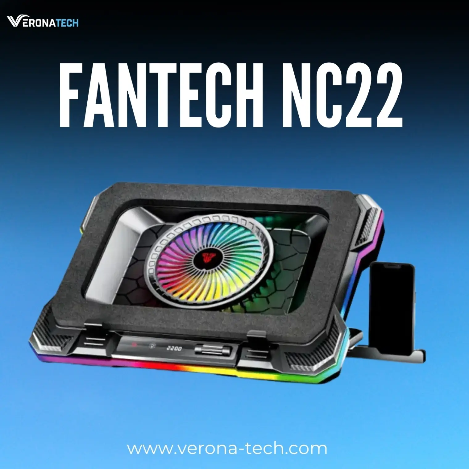 Fantech NC22 RGB Notebook Cooling Pad — أسود