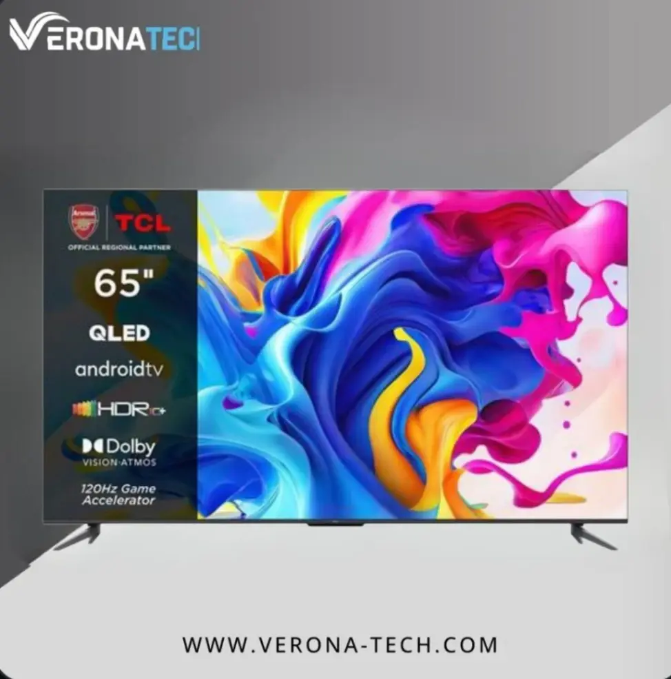 TCL تلفزيون 65T6C ذكي 65 بوصة 4K QLED ملون كوانتوم كريستال HDR 10+ للالعاب جوجل تي في دولبي فيجن اتموس دي تي اس فيرتشوال اكس ام اي ام سي تحكم صوتي جيم ماستر بتصميم نحيف