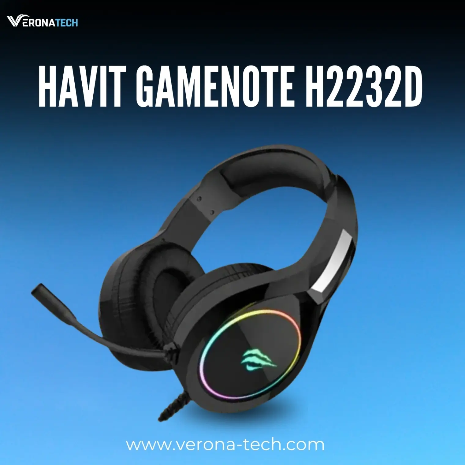 Havit GameNote H2232d RGB Gaming Headset - Black