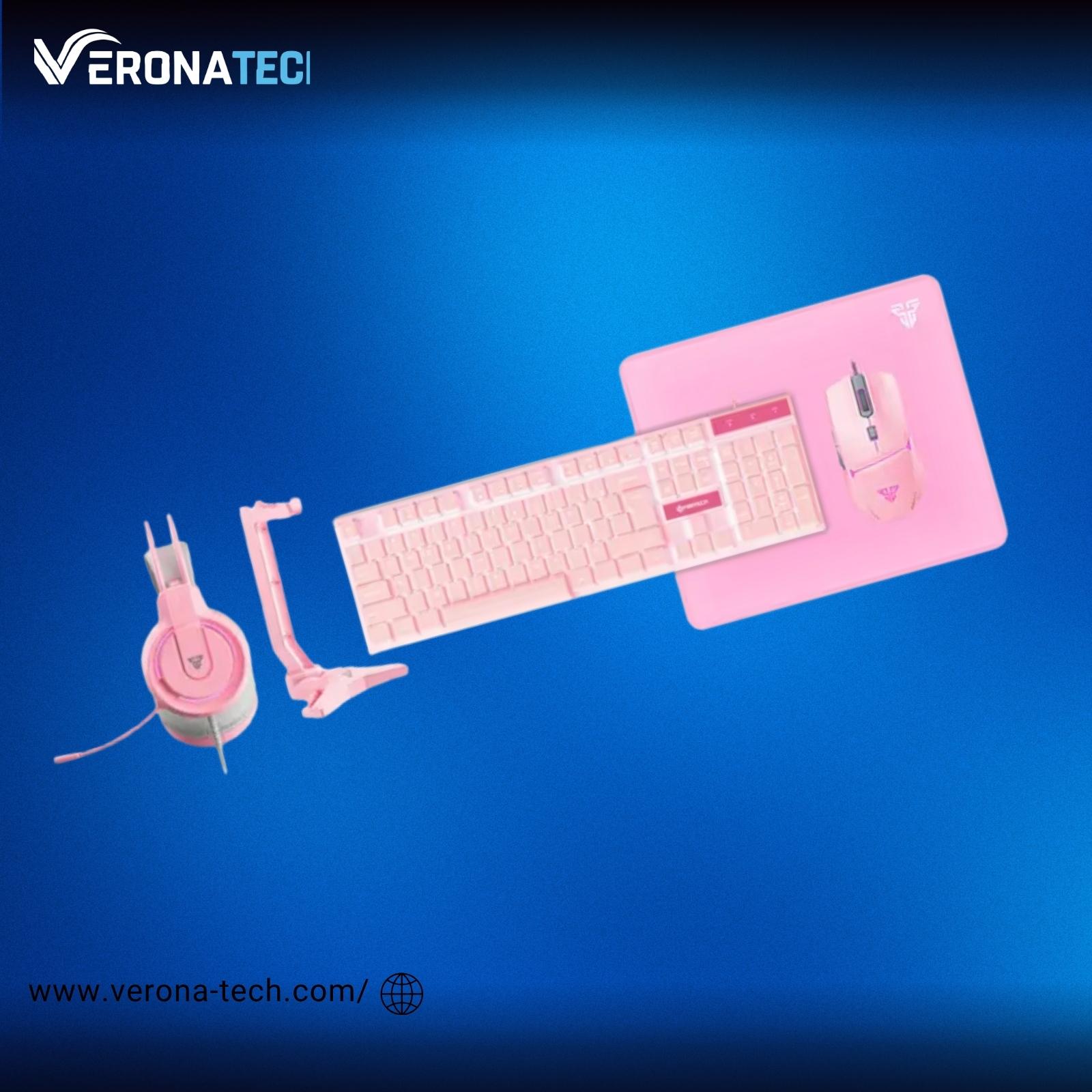 Fantech P51 Power Bundle 5-in-1 Gaming Combo – Sakura Pink