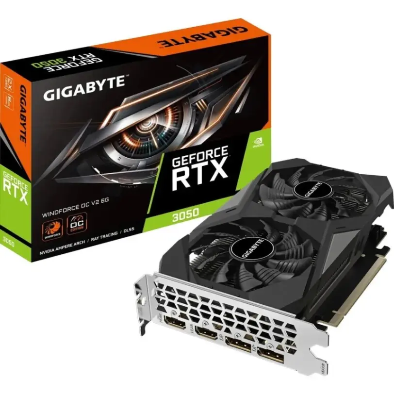 Gigabyte GeForce RTX 3050 WINDFORCE OC V2 6G (GV-N3050WF2OCV2-6GD)