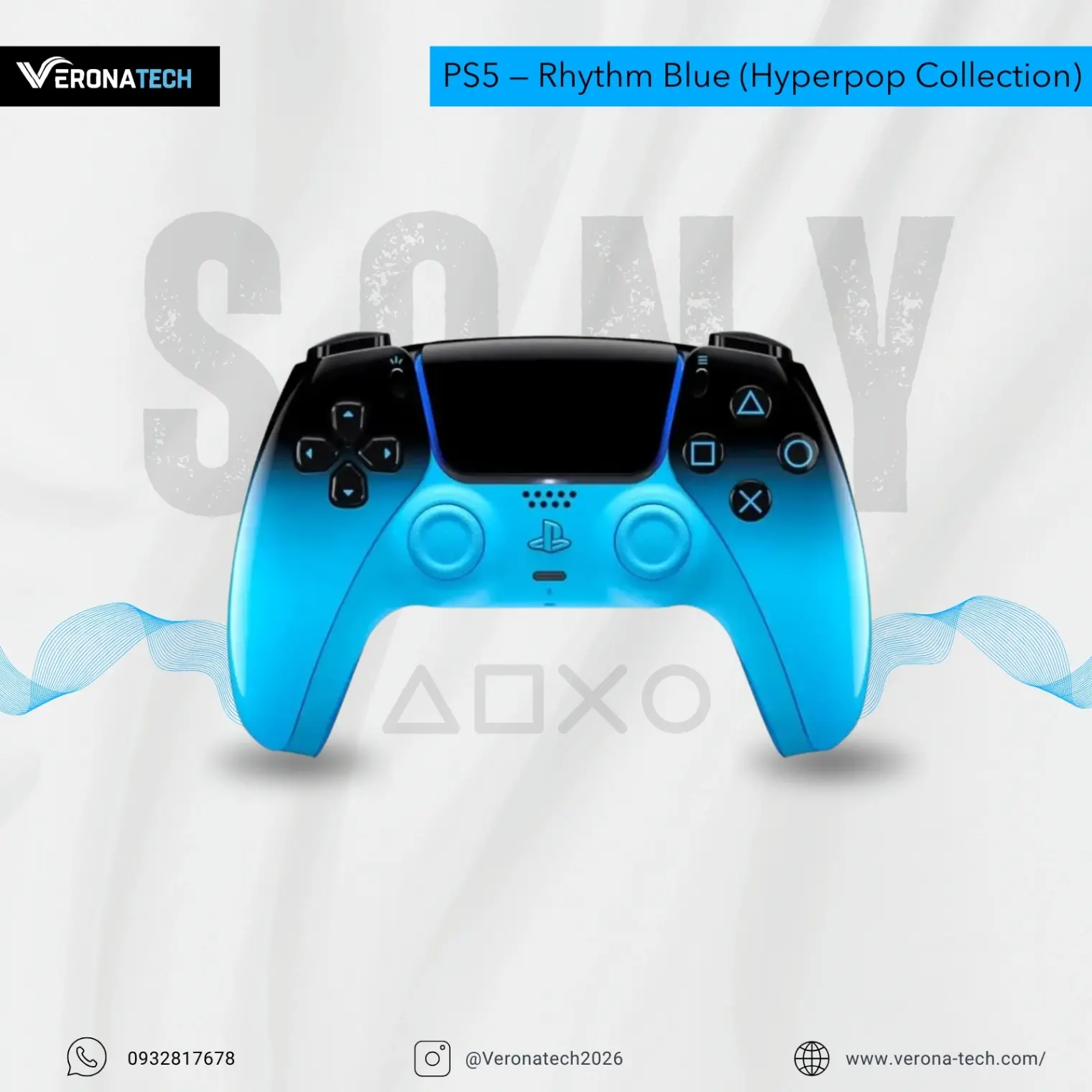 PS5 DualSense Controller — Rhythm Blue (Hyperpop Collection)