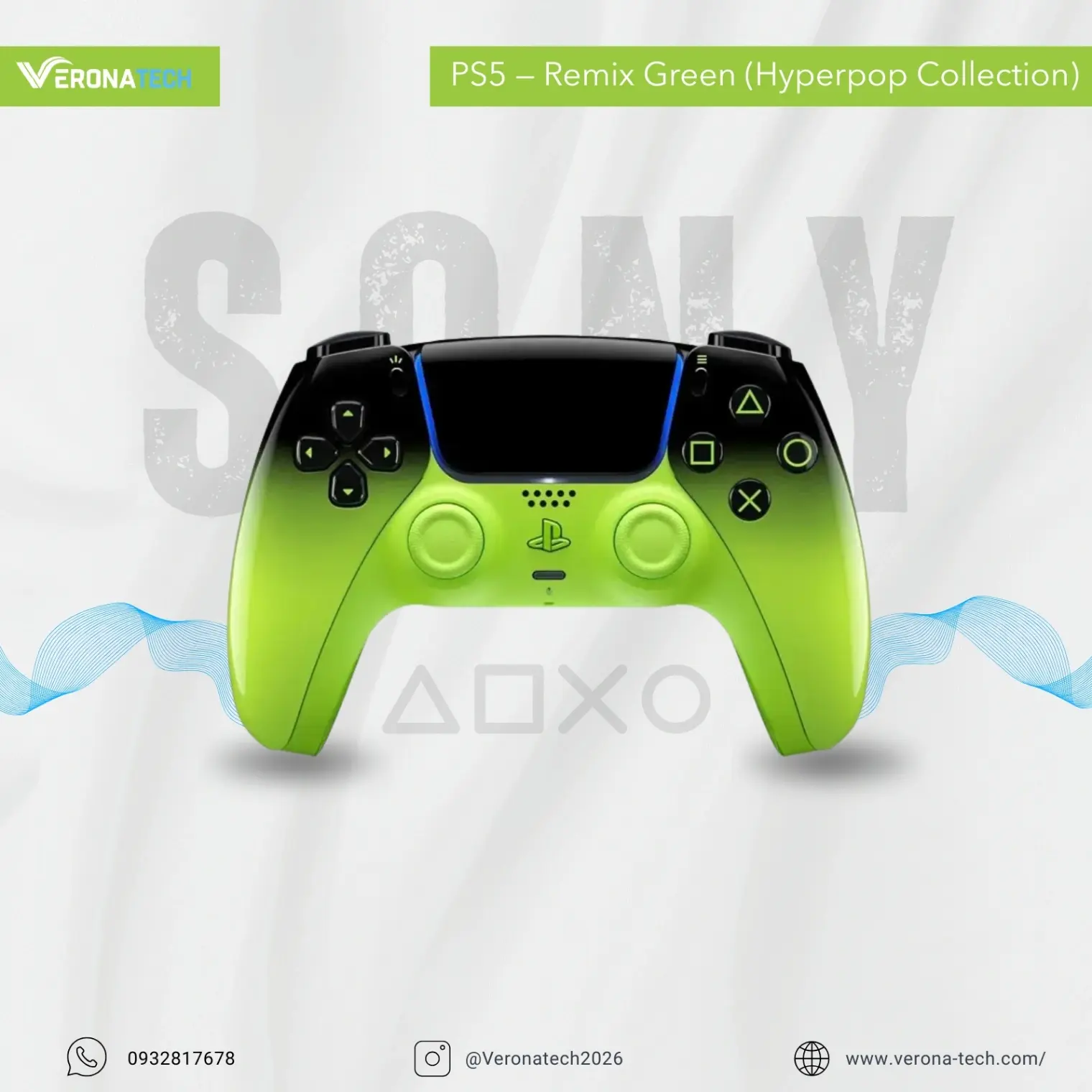 PS5 DualSense Controller — Remix Green (Hyperpop Collection)