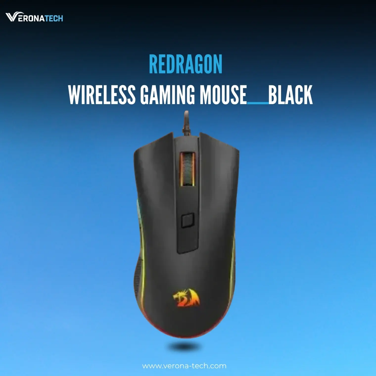 Redragon K1NG M918 AKB-PRO 3-Mode Wireless Gaming Mouse 26000 DPI - Black