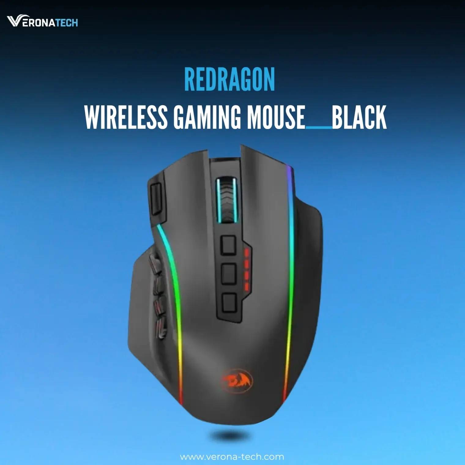 Redragon M901P-KS Perdition Pro Wireless MMO Gaming Mouse — أسود