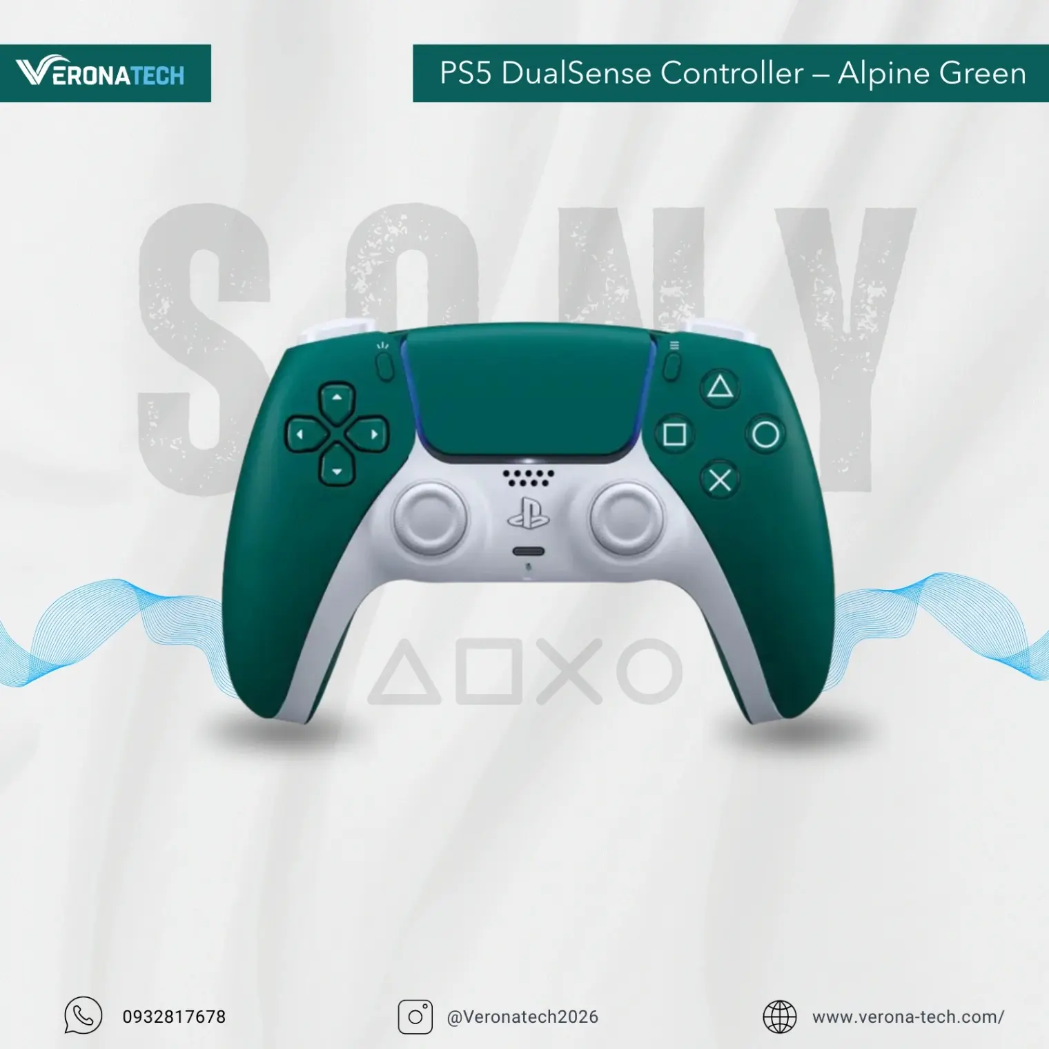 PS5 DualSense Controller — Alpine Green