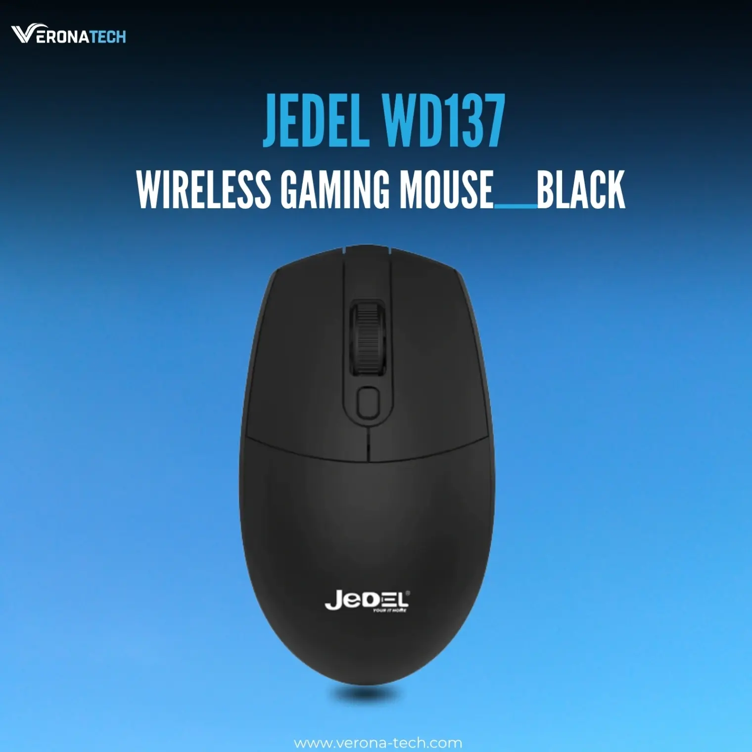 Jedel WD137 4D Dual-Mode Wireless Mouse (BT + 2.4GHz) - Black