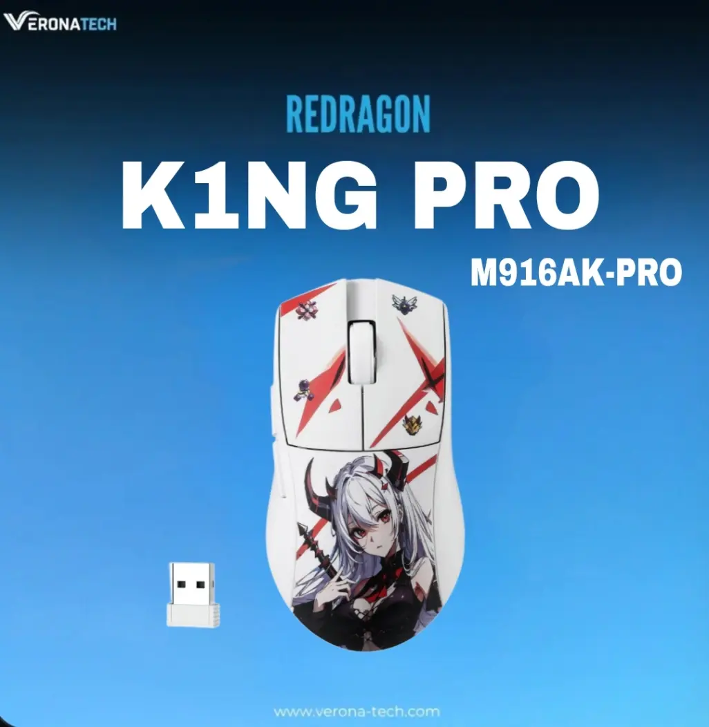 Redragon K1NG M916 PRO (M916AK-PRO) 3-Mode Wireless Gaming Mouse - 26000 DPI