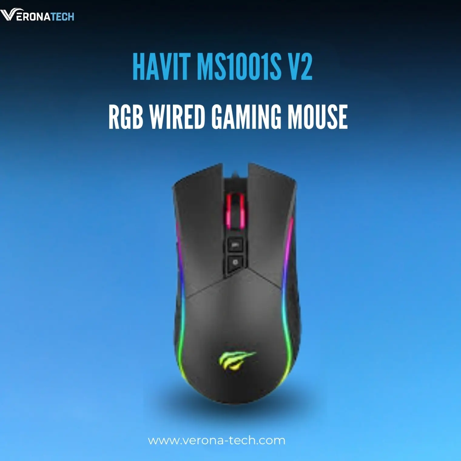 Havit MS1001S V2 RGB Wired Gaming Mouse - أسود/رمادي