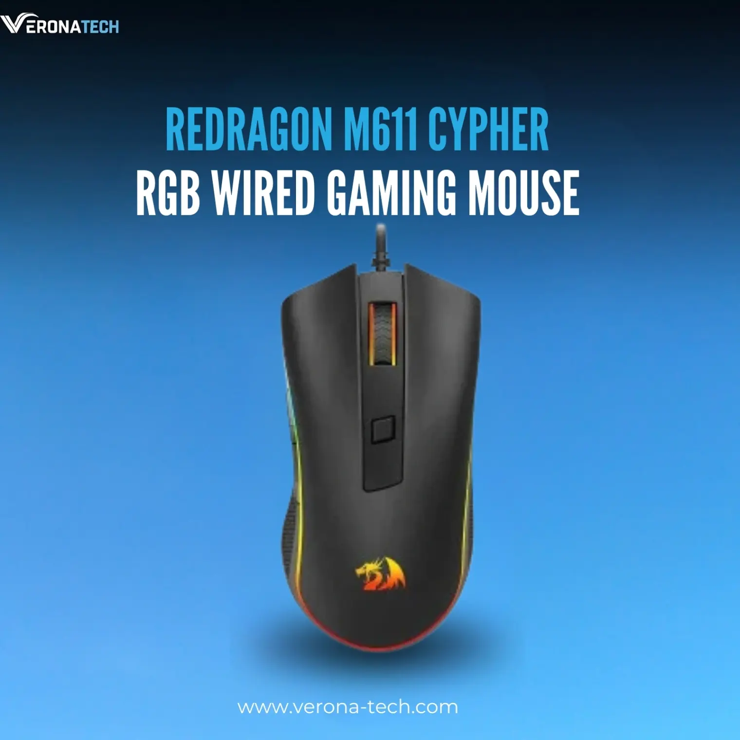 Redragon M611 Cypher RGB Wired Gaming Mouse — أسود