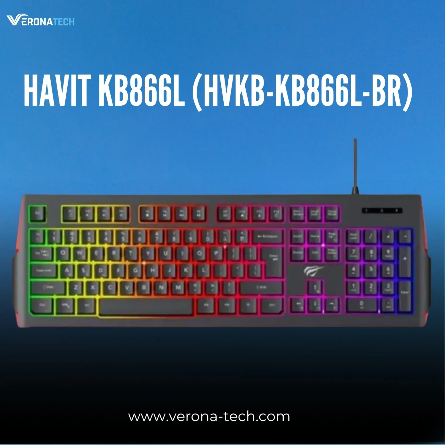 Havit KB866L (HVKB-KB866L-BR) Multi-Function Backlit Gaming Keyboard - Black