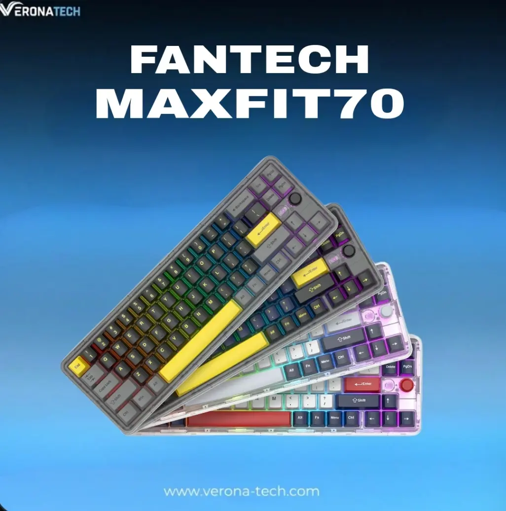 FANTECH MAXFIT70 MK911 WIRELESS 65% MECHANICAL GAMING KEYBOARD TRI-MODE CONNECTION - Double-Shot PBT - VIBRANT UTILITY
