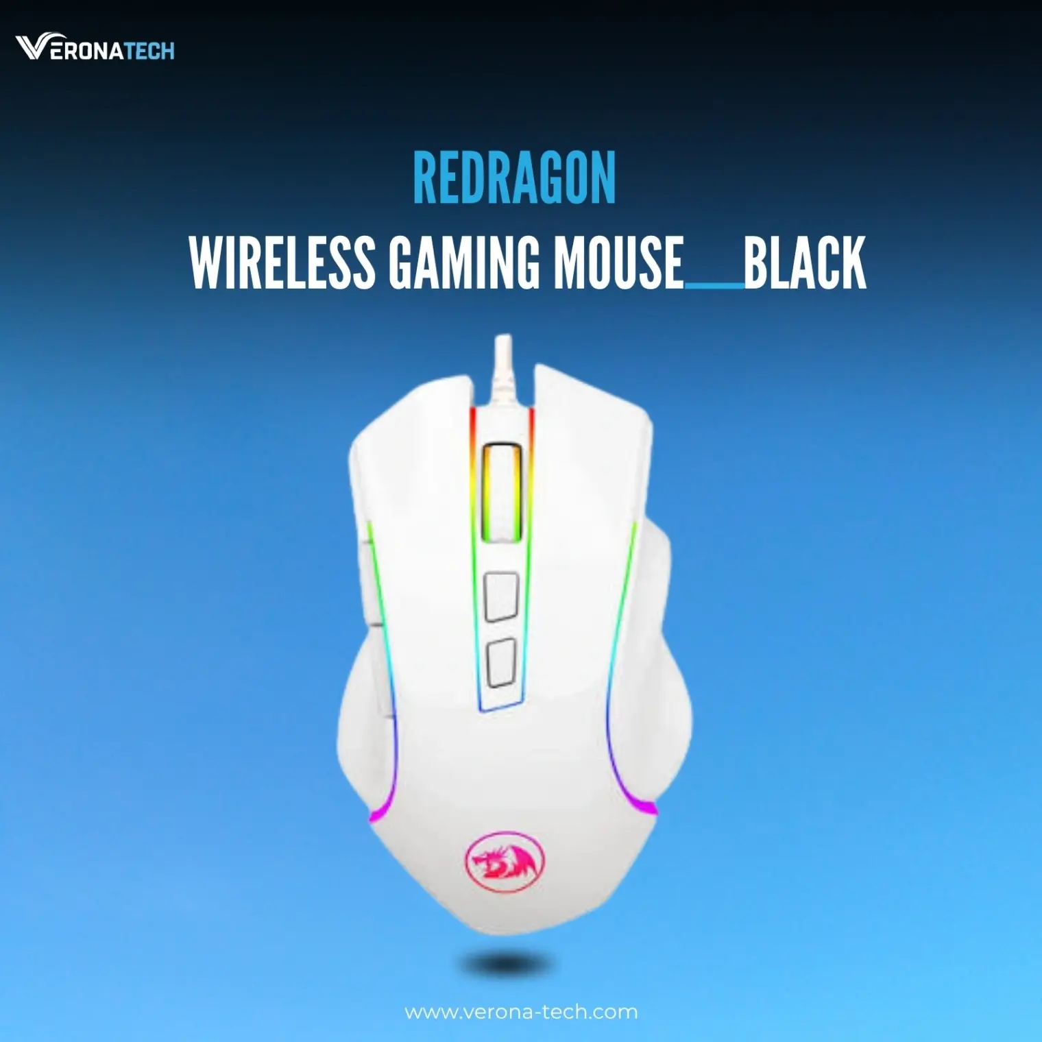 Redragon M607 Griffin RGB Gaming Mouse 7200 DPI - White (M607W)