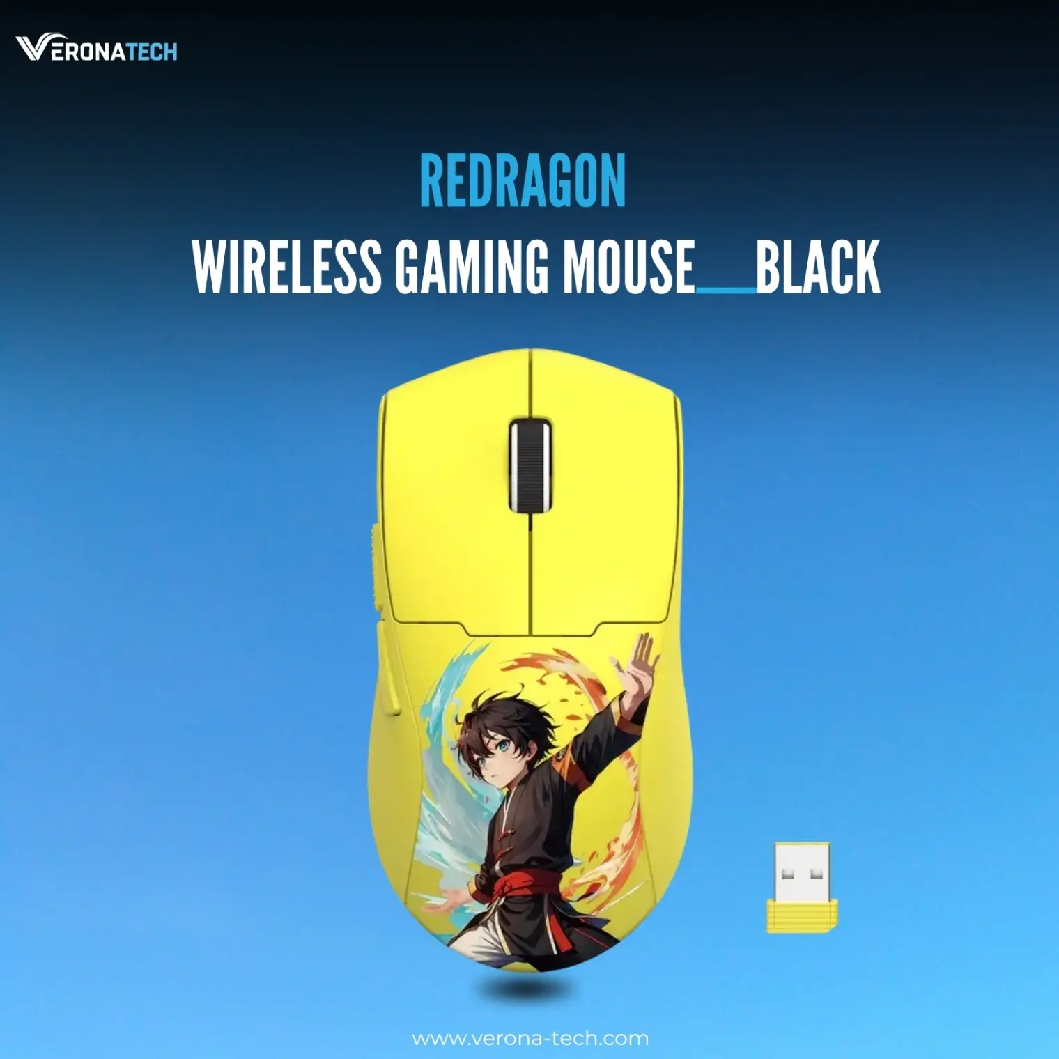 Redragon K1NG MAX M918AKG-PRO Wireless Gaming Mouse — أصفر