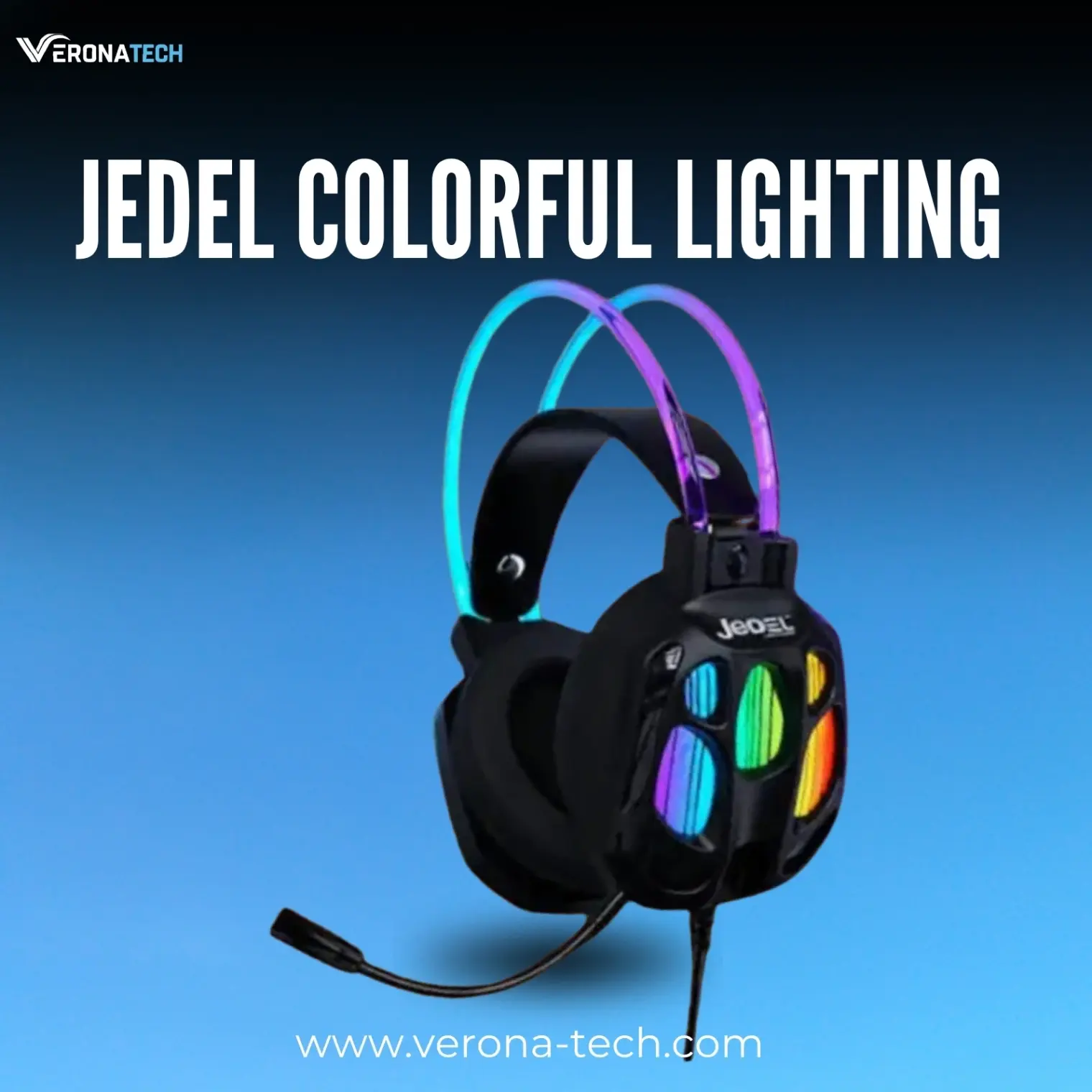 Jedel Colorful Lighting Wired Gaming Headphone GH 558