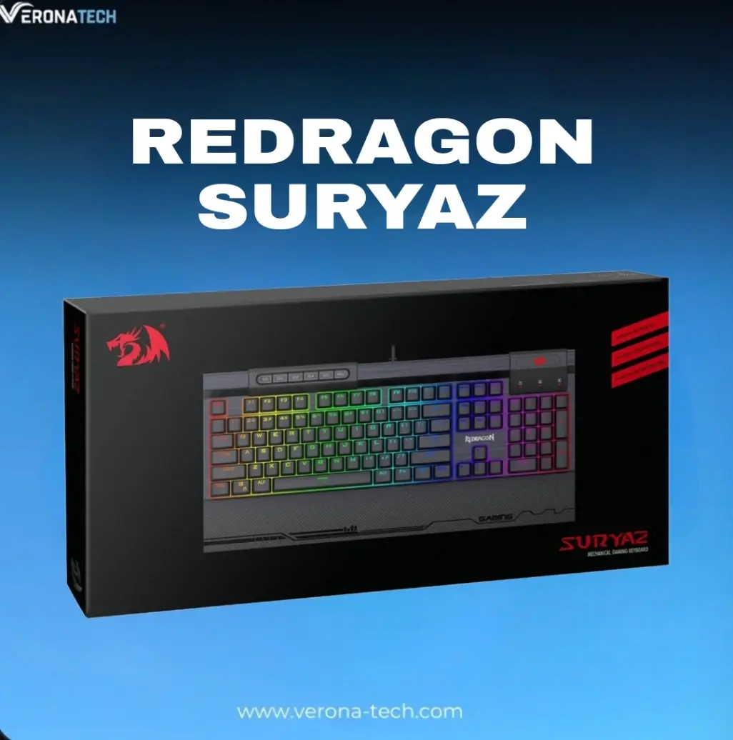 Redragon SURYA K563 RGB - كيبورد ميكانيكي سلكي 104 مفتاح مع مسند معصم