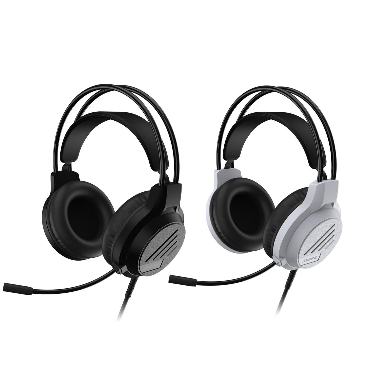 DOBE TP5-3592 Wired Stereo Gaming Headset for PS5 (Black/White)