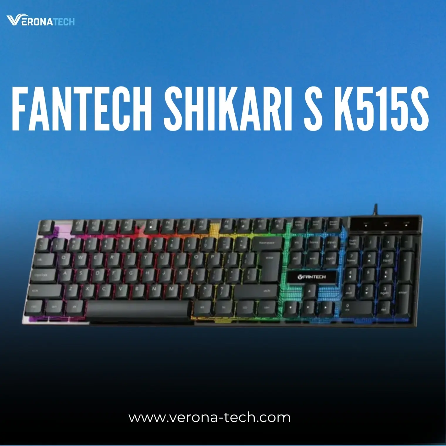 Fantech SHIKARI S K515S - كيبورد غيمنغ سلكي 104 مفتاح - أسود