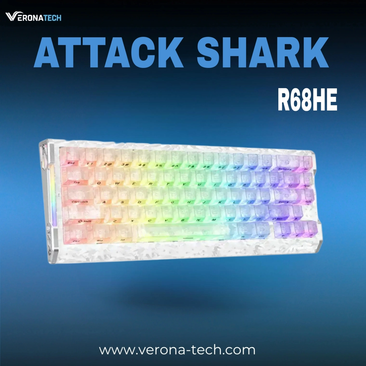 ATTACK SHARK R68 Keyboard WHITE
