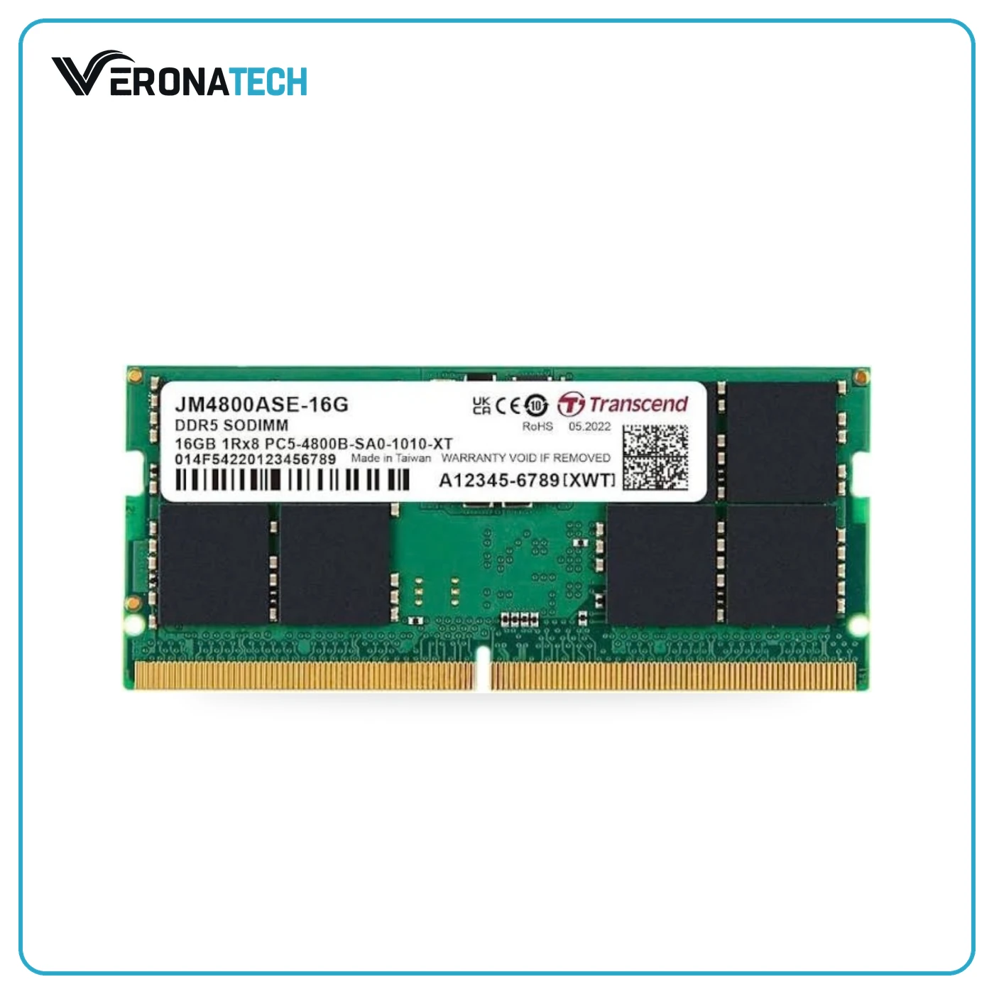 Transcend JetRAM 16GB DDR5 4800MHz Laptop RAM (SO-DIMM)