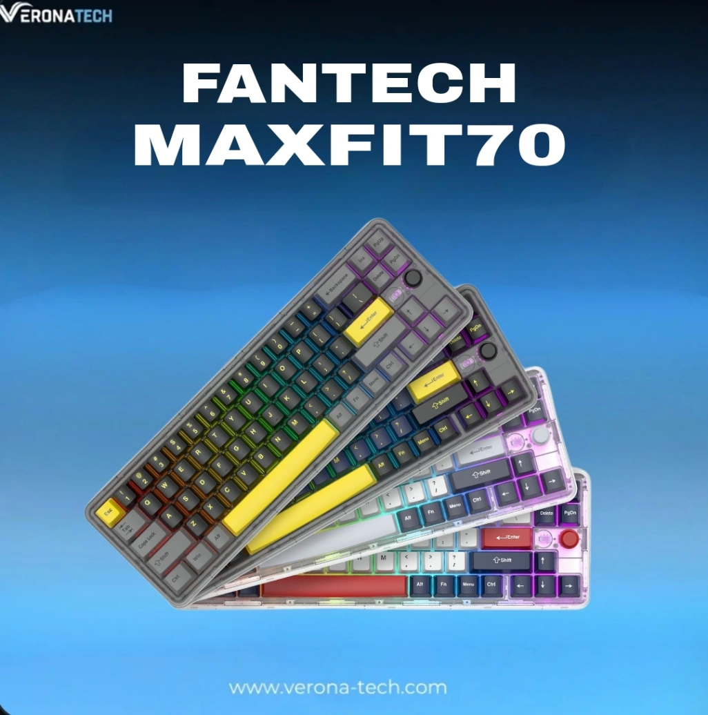 FANTECH MAXFIT70 MK911 WIRELESS 65% MECHANICAL GAMING KEYBOARD TRI-MODE CONNECTION - Double-Shot PBT - VIBRANT UTILITY