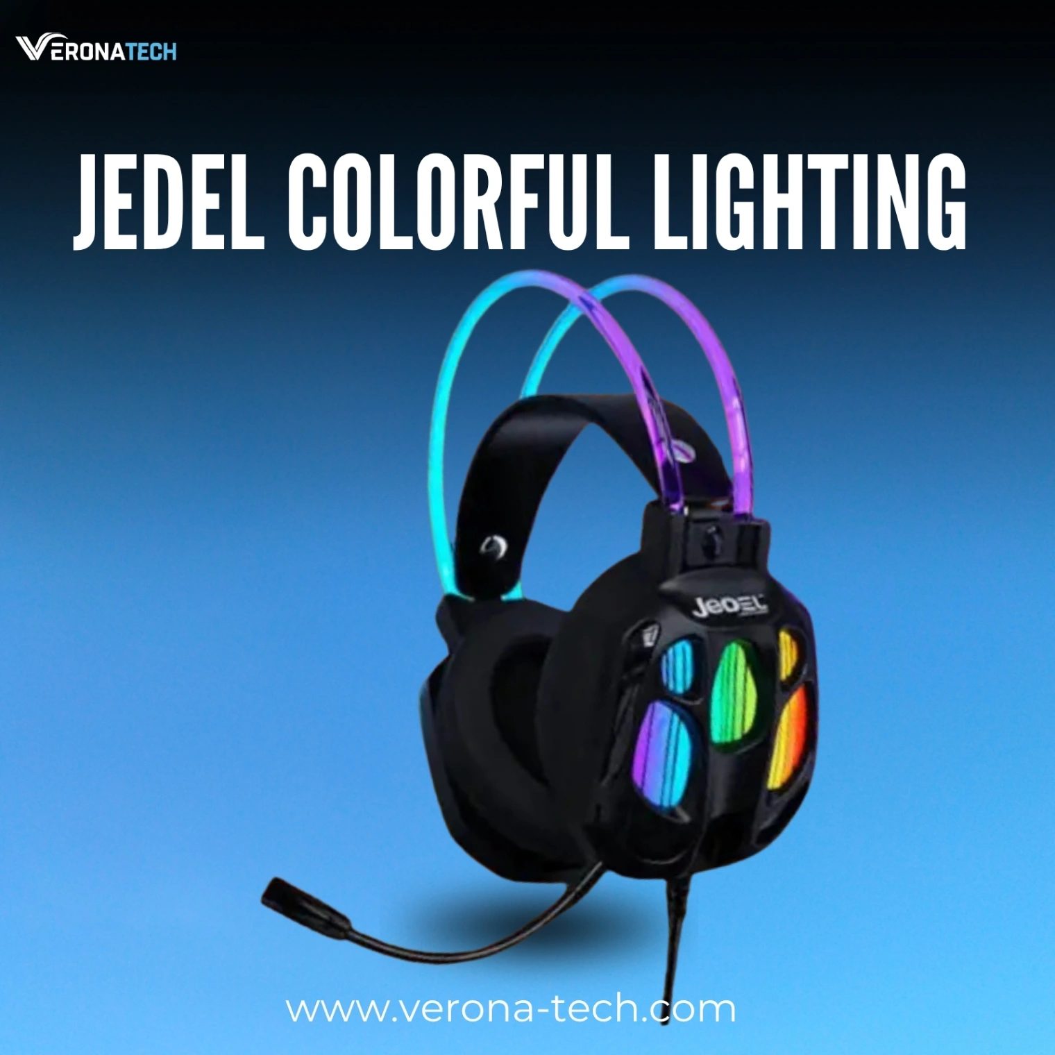 Jedel Colorful Lighting Wired Gaming Headphone GH 558